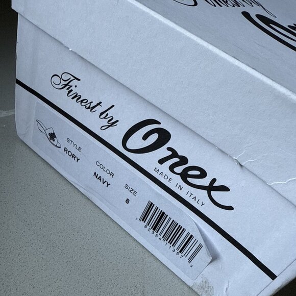 NEW IN BOX Onex Rory Sandals Size 8 Blue With Silver Rhinestones Slip On - Picture 10 of 10